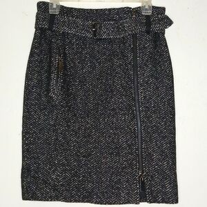 Tory Burch Black and White Tweed Skirt